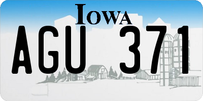 IA license plate AGU371
