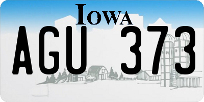 IA license plate AGU373
