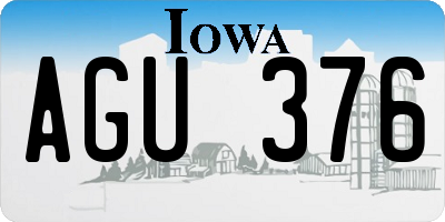 IA license plate AGU376