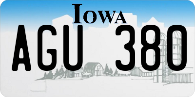 IA license plate AGU380