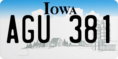 IA license plate AGU381
