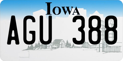 IA license plate AGU388