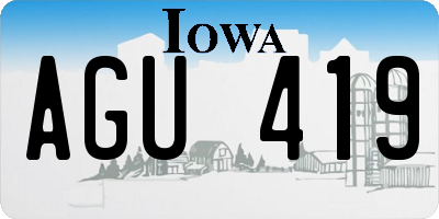 IA license plate AGU419
