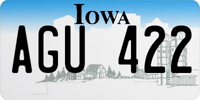 IA license plate AGU422