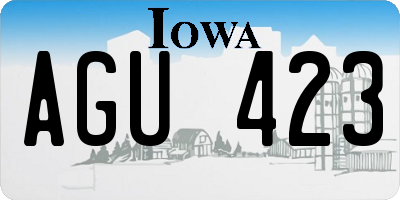 IA license plate AGU423