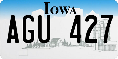 IA license plate AGU427