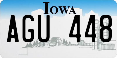 IA license plate AGU448