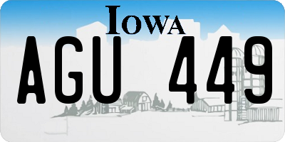 IA license plate AGU449