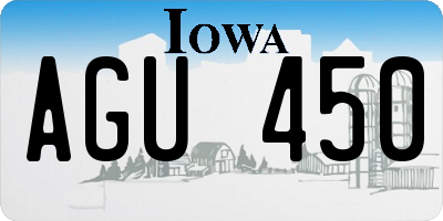 IA license plate AGU450