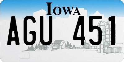 IA license plate AGU451
