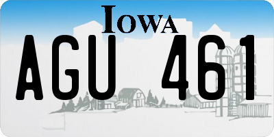 IA license plate AGU461