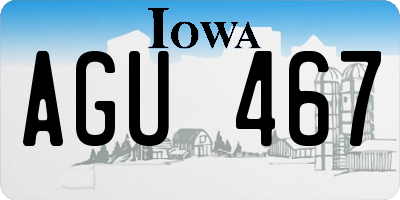 IA license plate AGU467