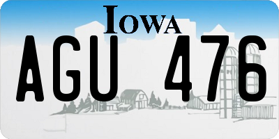 IA license plate AGU476