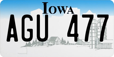 IA license plate AGU477