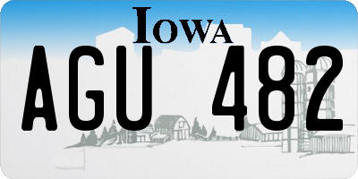 IA license plate AGU482