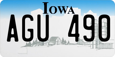 IA license plate AGU490
