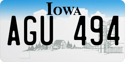 IA license plate AGU494