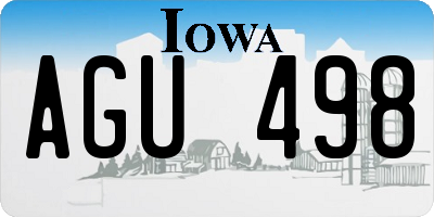 IA license plate AGU498