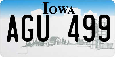 IA license plate AGU499