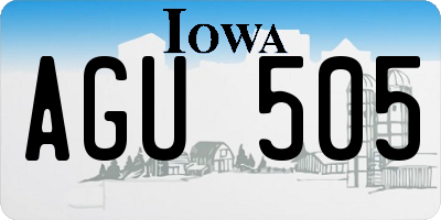 IA license plate AGU505