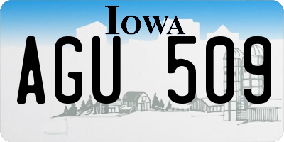IA license plate AGU509