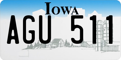 IA license plate AGU511