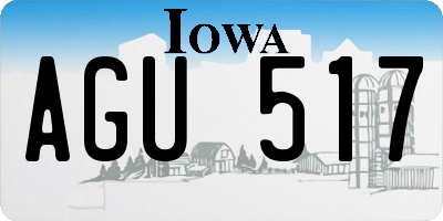 IA license plate AGU517