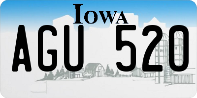 IA license plate AGU520