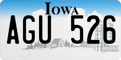 IA license plate AGU526