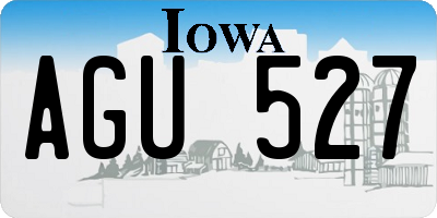 IA license plate AGU527
