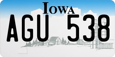 IA license plate AGU538