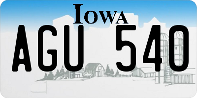 IA license plate AGU540
