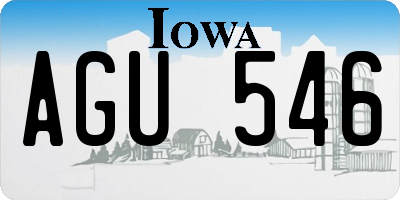 IA license plate AGU546