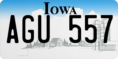 IA license plate AGU557