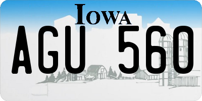 IA license plate AGU560