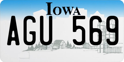 IA license plate AGU569