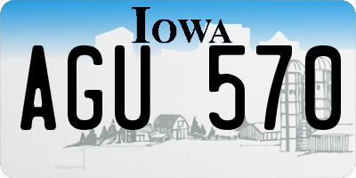 IA license plate AGU570