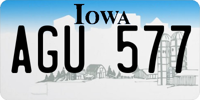 IA license plate AGU577