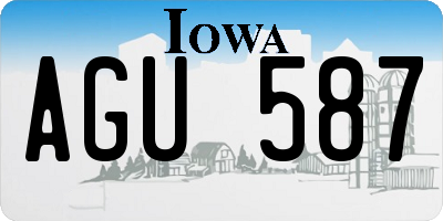 IA license plate AGU587