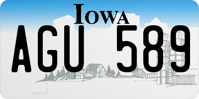 IA license plate AGU589