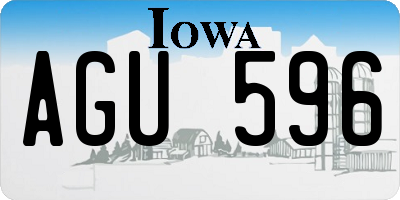 IA license plate AGU596