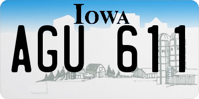 IA license plate AGU611