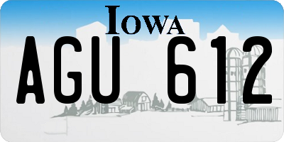 IA license plate AGU612