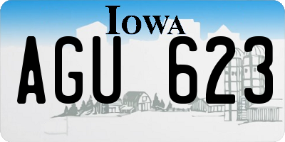 IA license plate AGU623