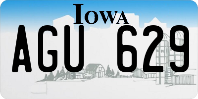 IA license plate AGU629