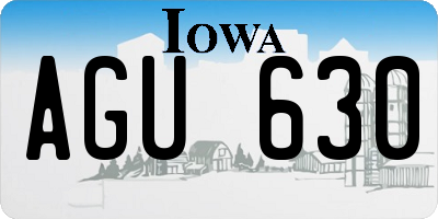 IA license plate AGU630