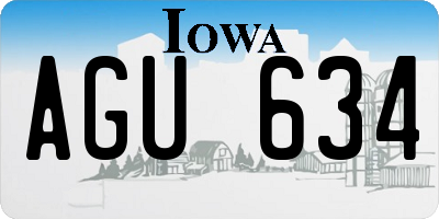 IA license plate AGU634