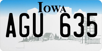 IA license plate AGU635