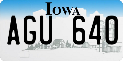 IA license plate AGU640