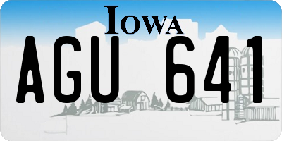 IA license plate AGU641